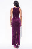 Sparkly Dark Green Sheath Long Velvet Holiday Dress with Slit