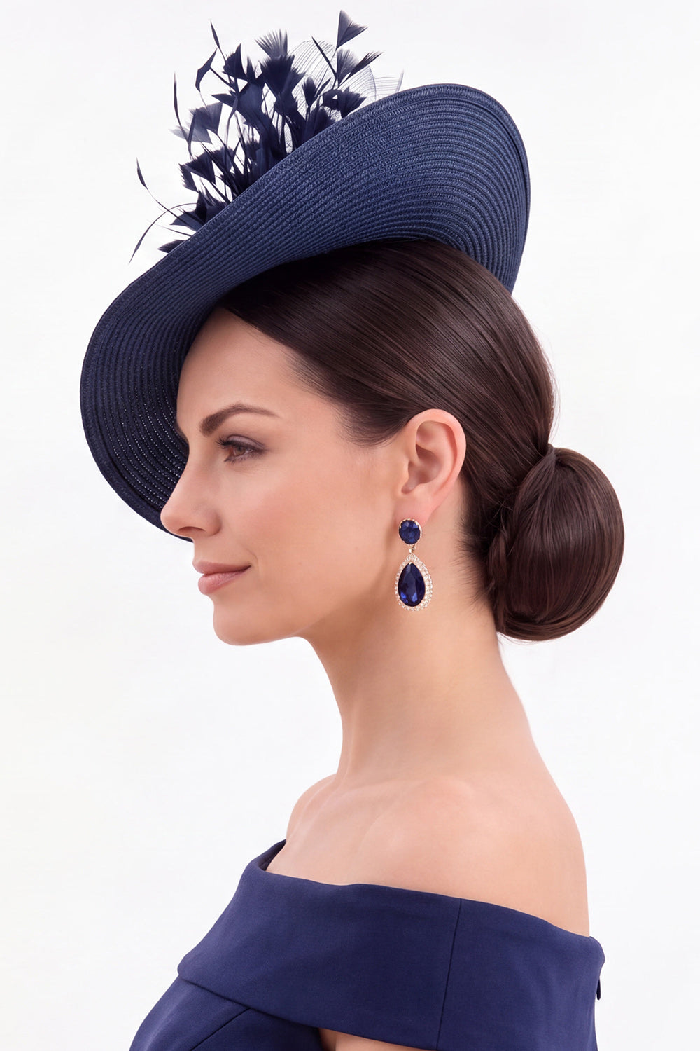 Dark Green Sinamay Fabric Flower Fascinator Hat with Feather