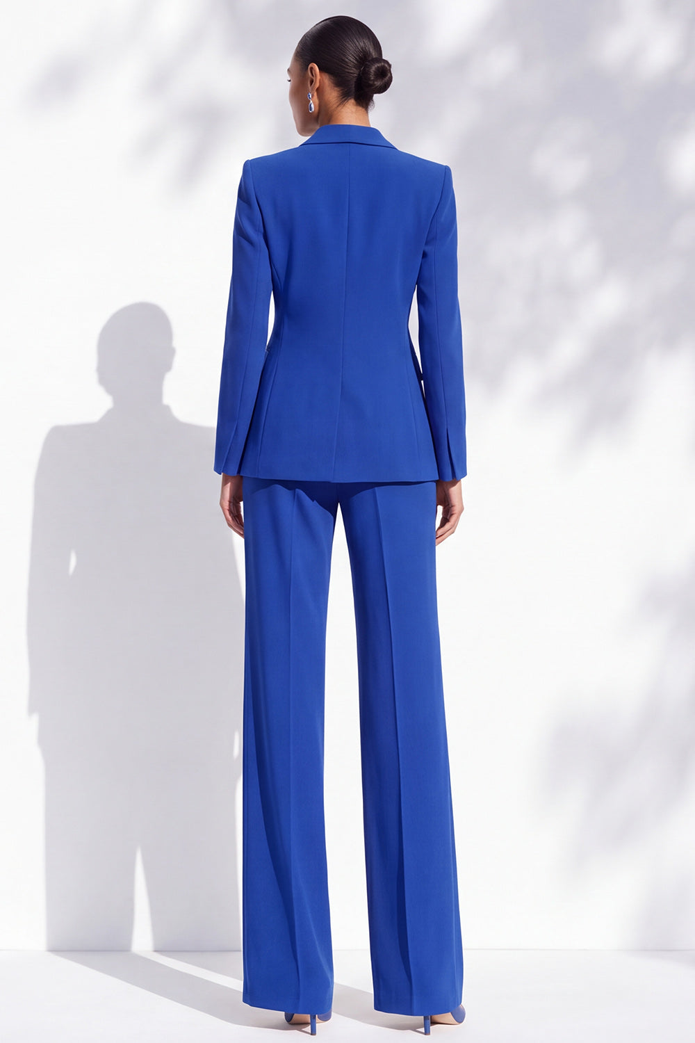 Royal Blue Peak Lapel 2 Piece One Button Work Suits