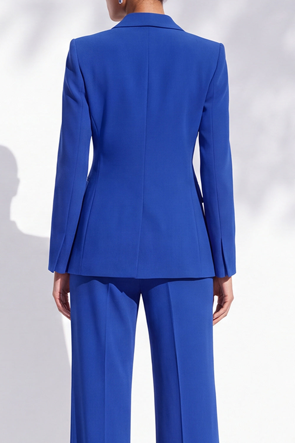 Royal Blue Peak Lapel 2 Piece One Button Work Suits