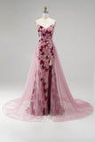 Sparkly Pink Velvet Beaded Mermaid Long Prom Dress with Detachable Cape