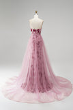 Sparkly Pink Velvet Beaded Mermaid Long Prom Dress with Detachable Cape