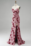 Sparkly Pink Velvet Beaded Mermaid Long Prom Dress with Detachable Cape