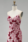 Sparkly Pink Velvet Beaded Mermaid Long Prom Dress with Detachable Cape