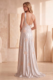 Silver A-Line One Shoulder Ruched Long Formal Dress with Appliques