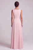 Blush A-Line 2 Piece Chiffon Round Neck Beaded Long Mother of the Bride Dress with Cape