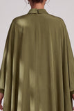 Olive Sheath High Neck Beaded Chiffon Long Sleeves Mother of the Bride Dress with Cape