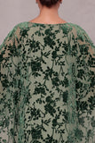 Dusty Sage Floral Tiered Sheath Beaded 2 Piece Long Mother of the Bride Dress with Cape
