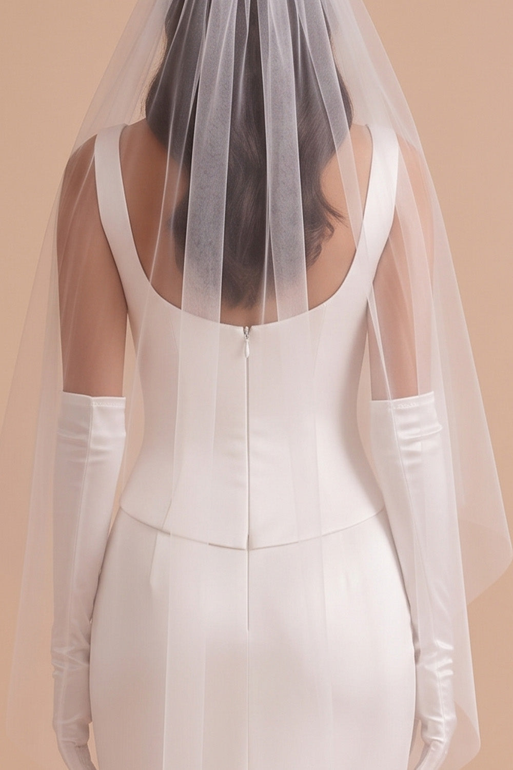 Simple Satin White Mermaid Boat Neck Floor-Length Wedding Dress