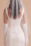 Simple Satin White Mermaid Boat Neck Floor-Length Wedding Dress