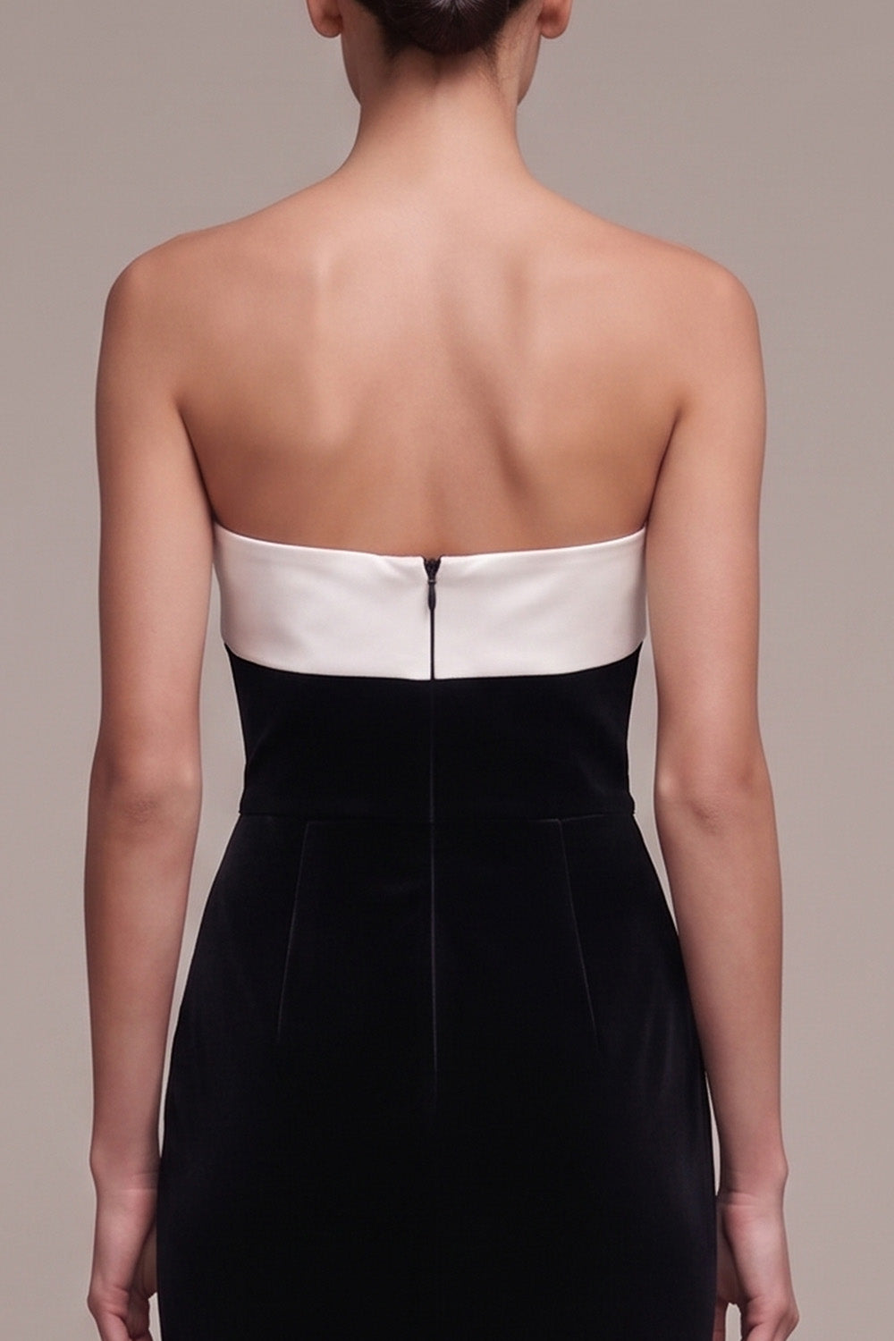 Simple Strapless Sheath Black Velvet Long Holiday Party Dress