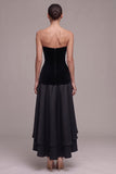 Black Corset Sweetheart Tiered A Line High-Low Holiday Party Dress