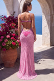 Orange Cut Out Sweetheart Long Formal Dress with Rhinestone