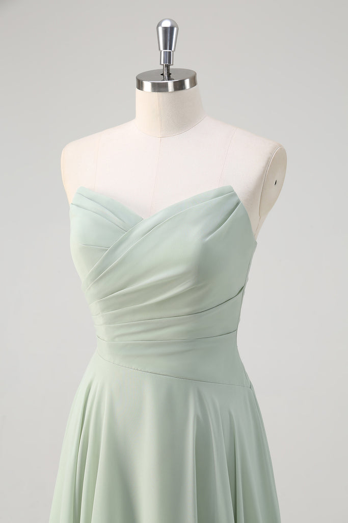 Chiffon Pink Sweetheart A Line Ruched Bridesmaid Dress