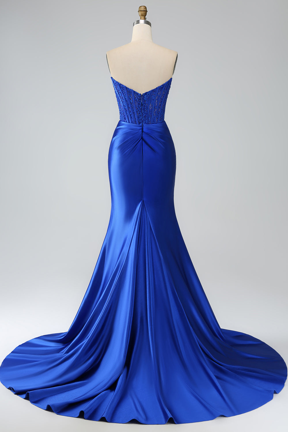 princess royal blue wedding dress Elegant Lace Straps V Neck Tulle Royal Blue Wedding Dresses Ball Gowns