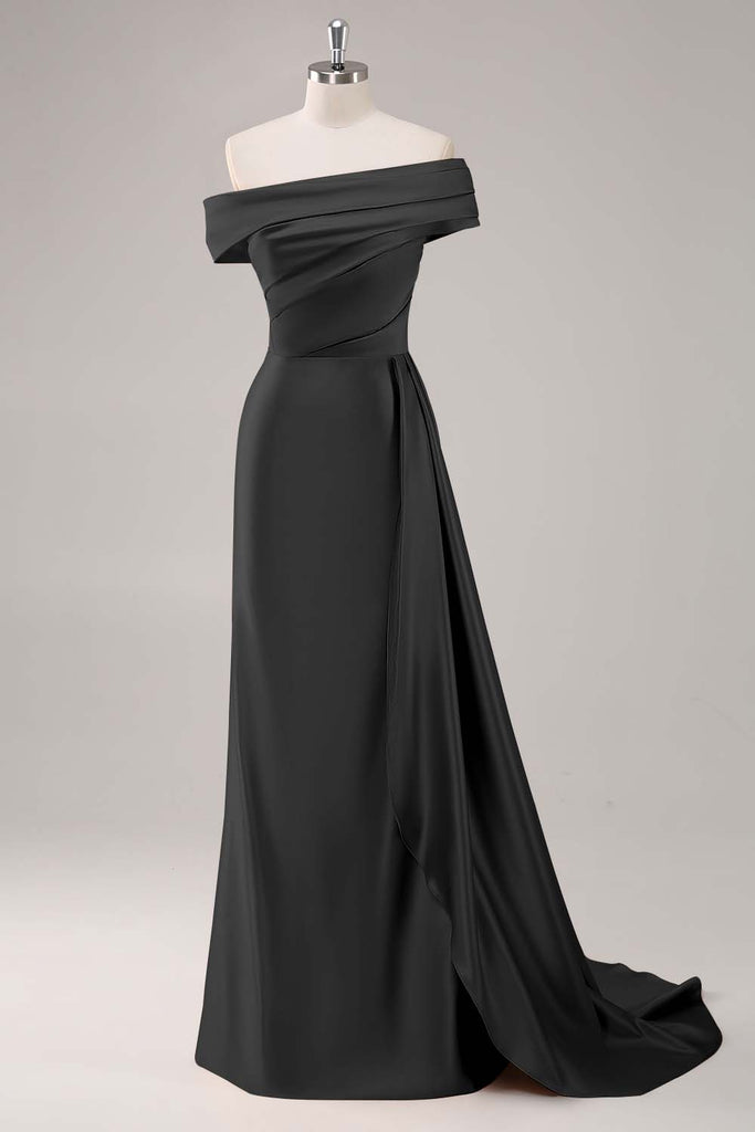 Black Champagne Velvet Strapless Sheath Formal Dress main image 1