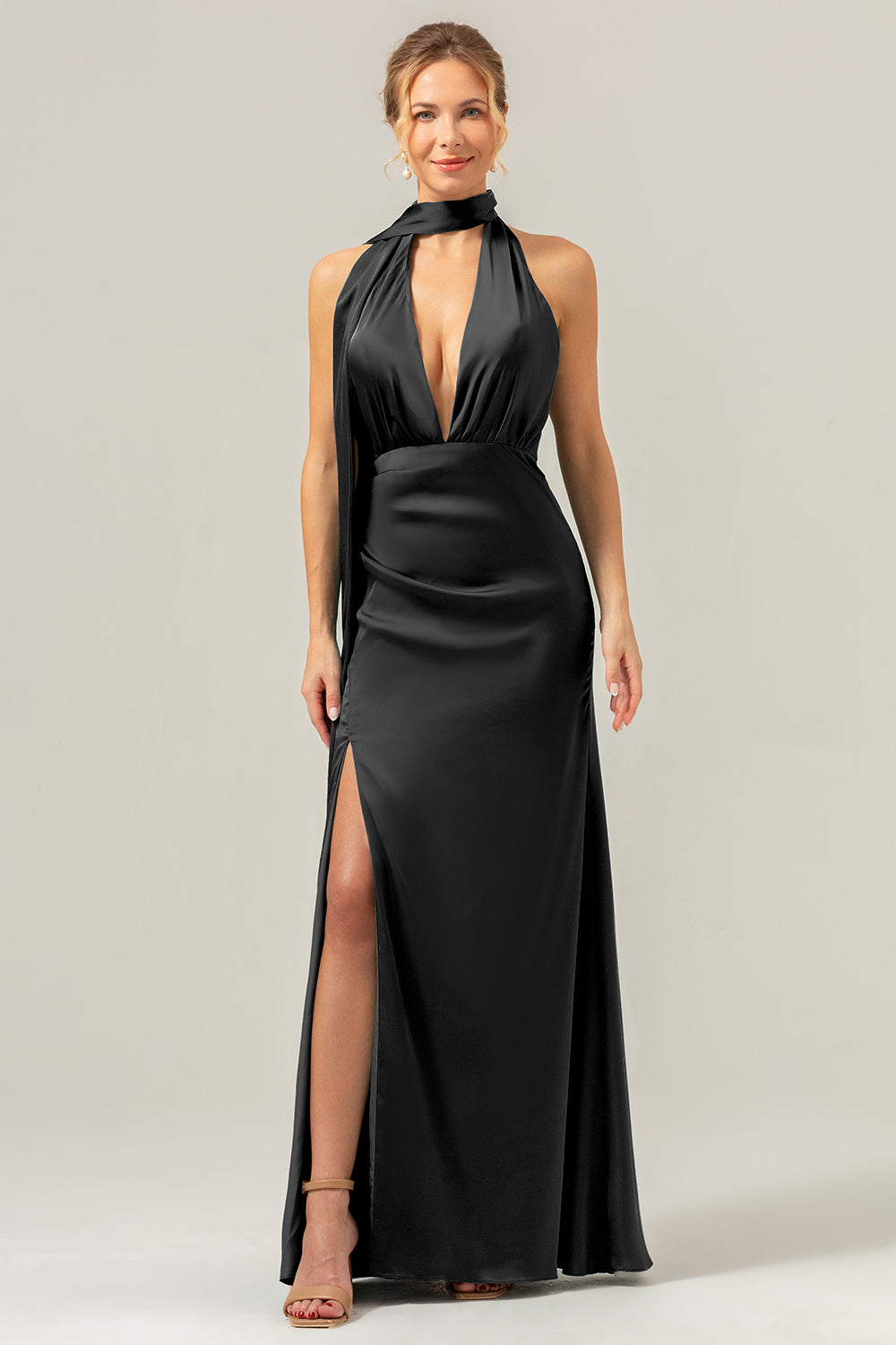 Zapakasa Women Peacock V-Neck Backless Long Bridesmaid Dress with Slit Mermaid Wedding Party Dress Zapakasa Women Peacock V-Neck Backless Long Bridesmaid Dress with Slit Mermaid Wedding Party Dress
