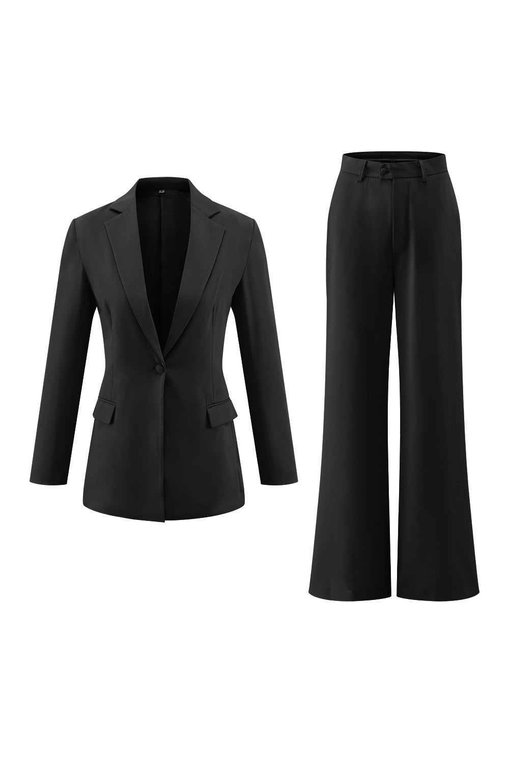 Fuchsia 2 Piece Satin Long Sleeves Business Suits with Pockets