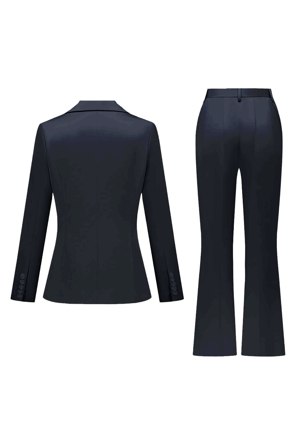 Black Notched Lapel 2 Pieces Long Sleeves Women Suits
