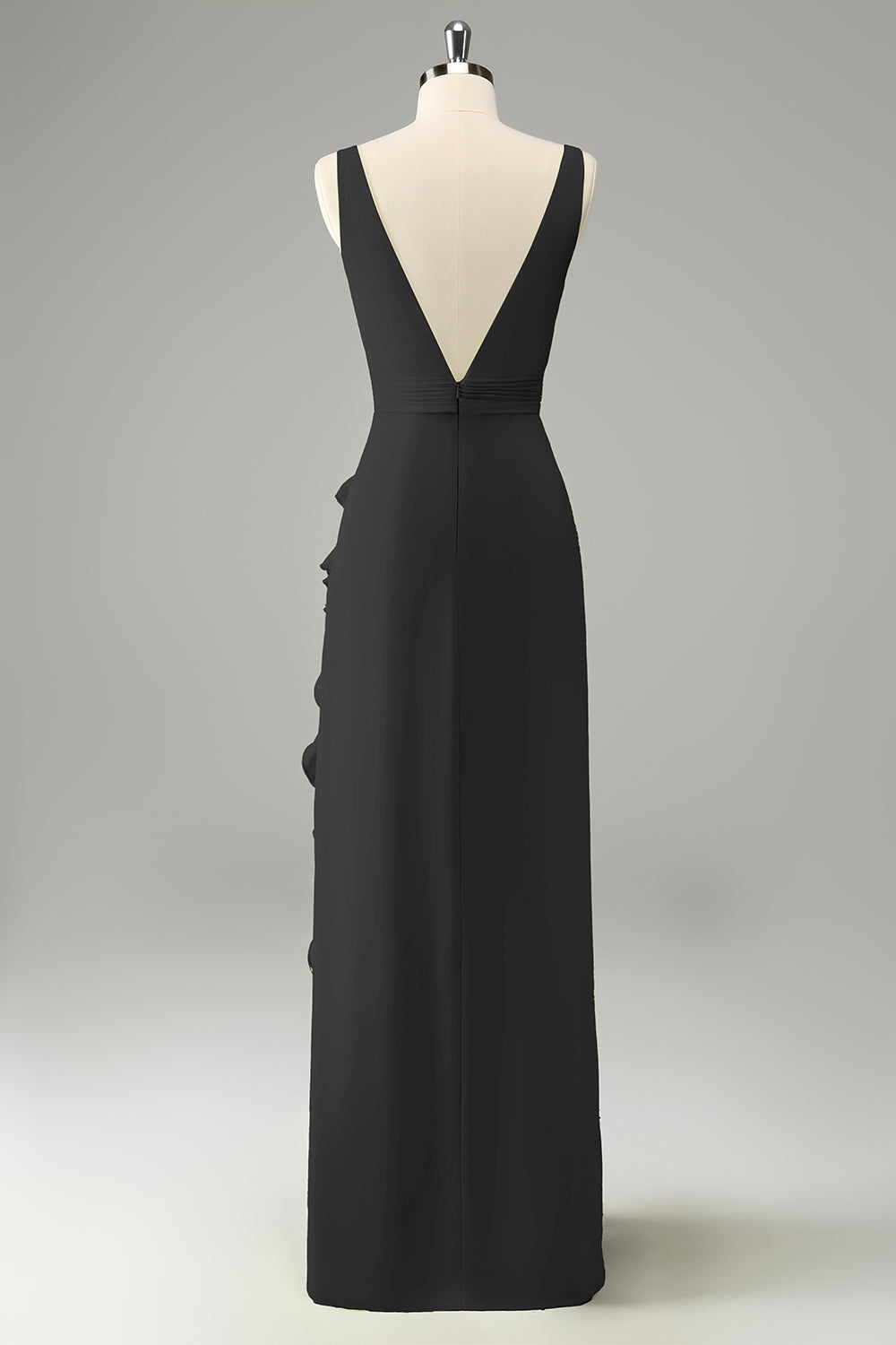 Zapaka Women Lime Deep V Neck Ruffles Wedding Guest Dress With Slit Sheath Bridesmaid Dress, Black / US6 Zapaka Women Lime Deep V Neck Ruffles Wedding Guest Dress With Slit Sheath Bridesmaid Dress, Black / US6