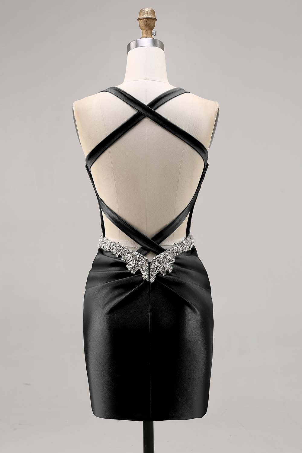 Sparkly Dark Green Corset Tight Satin Short Homecoming Dress with Beading