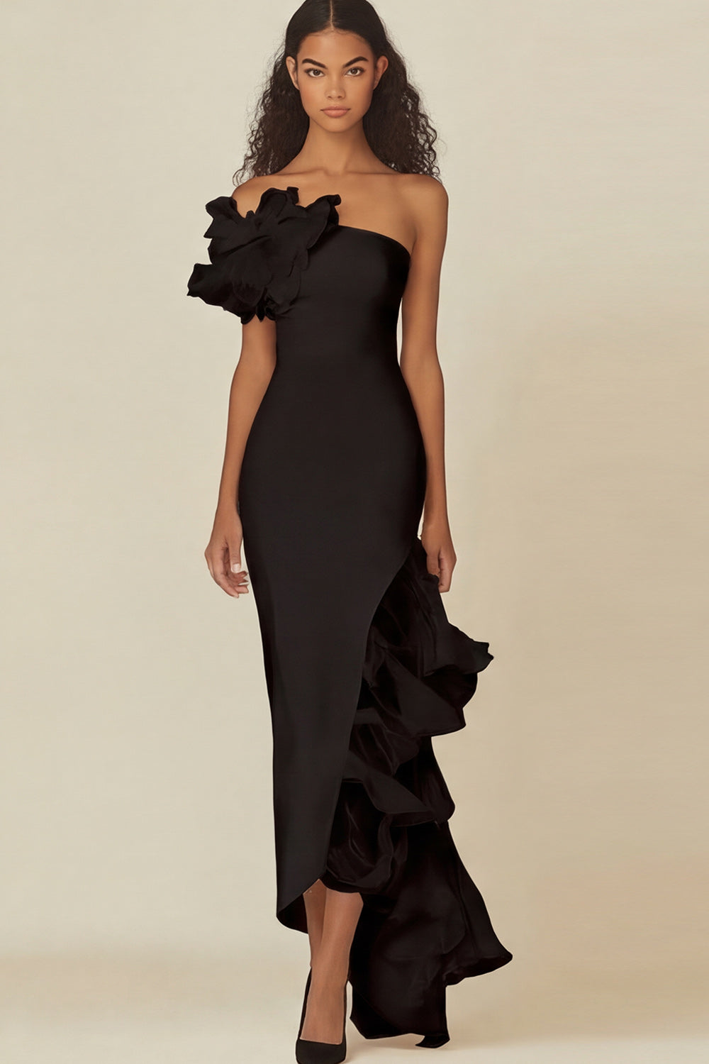 White Sheath Long Asymmetrical Rehearsal Dinner Dress