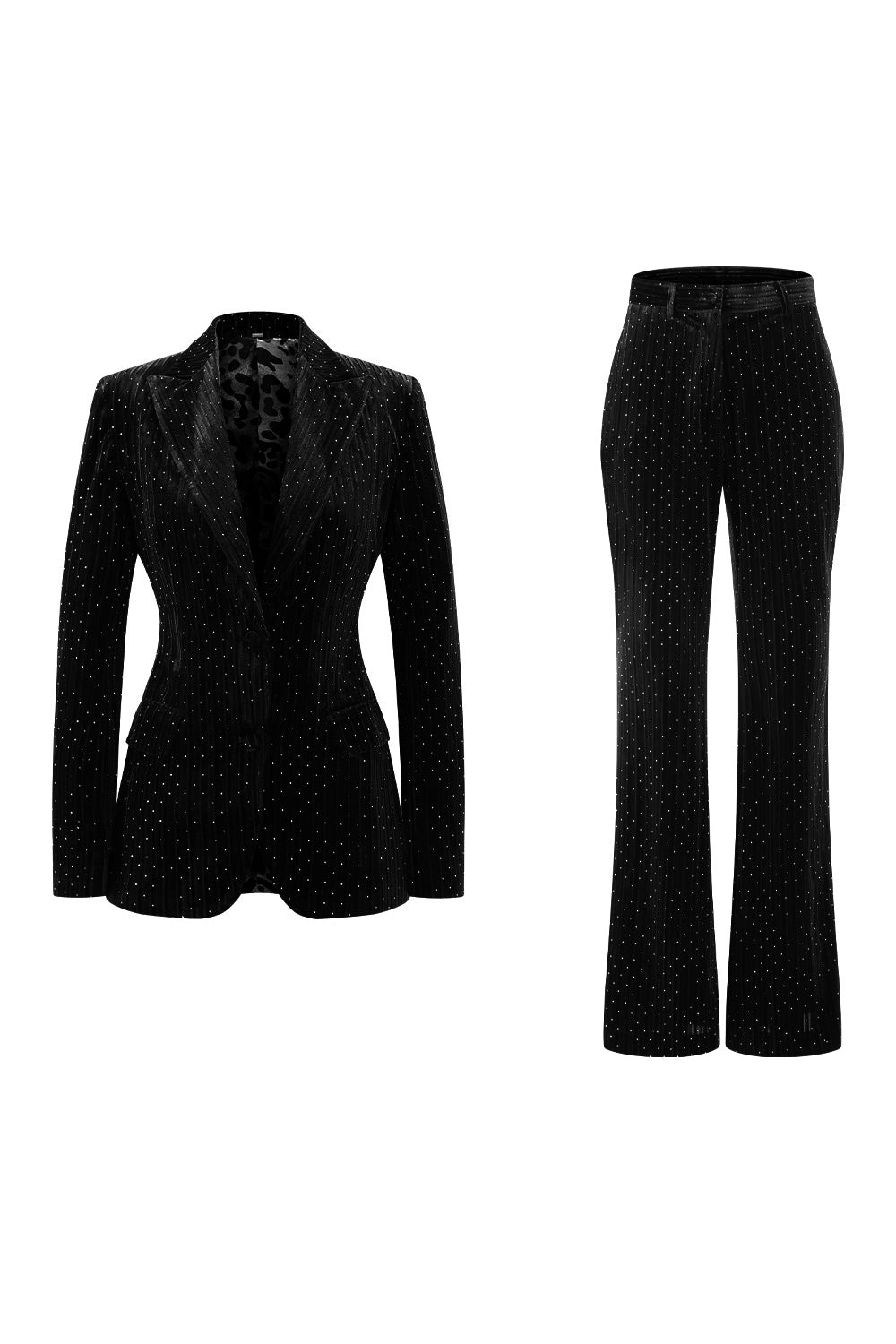 Sparkly Dark Green Peak Lapel 2 Piece Women Prom Suits