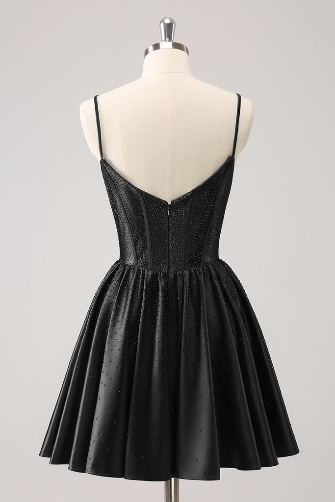 Strapless Pleated Bodice Tiered A-Line Dress Dark Green main image 1