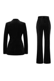 Sparkly Dark Green Peak Lapel 2 Piece Women Prom Suits