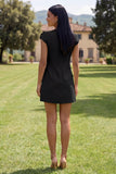 Butter Yellow Short Floral Round Neck Homecoming Dress with Sleeves