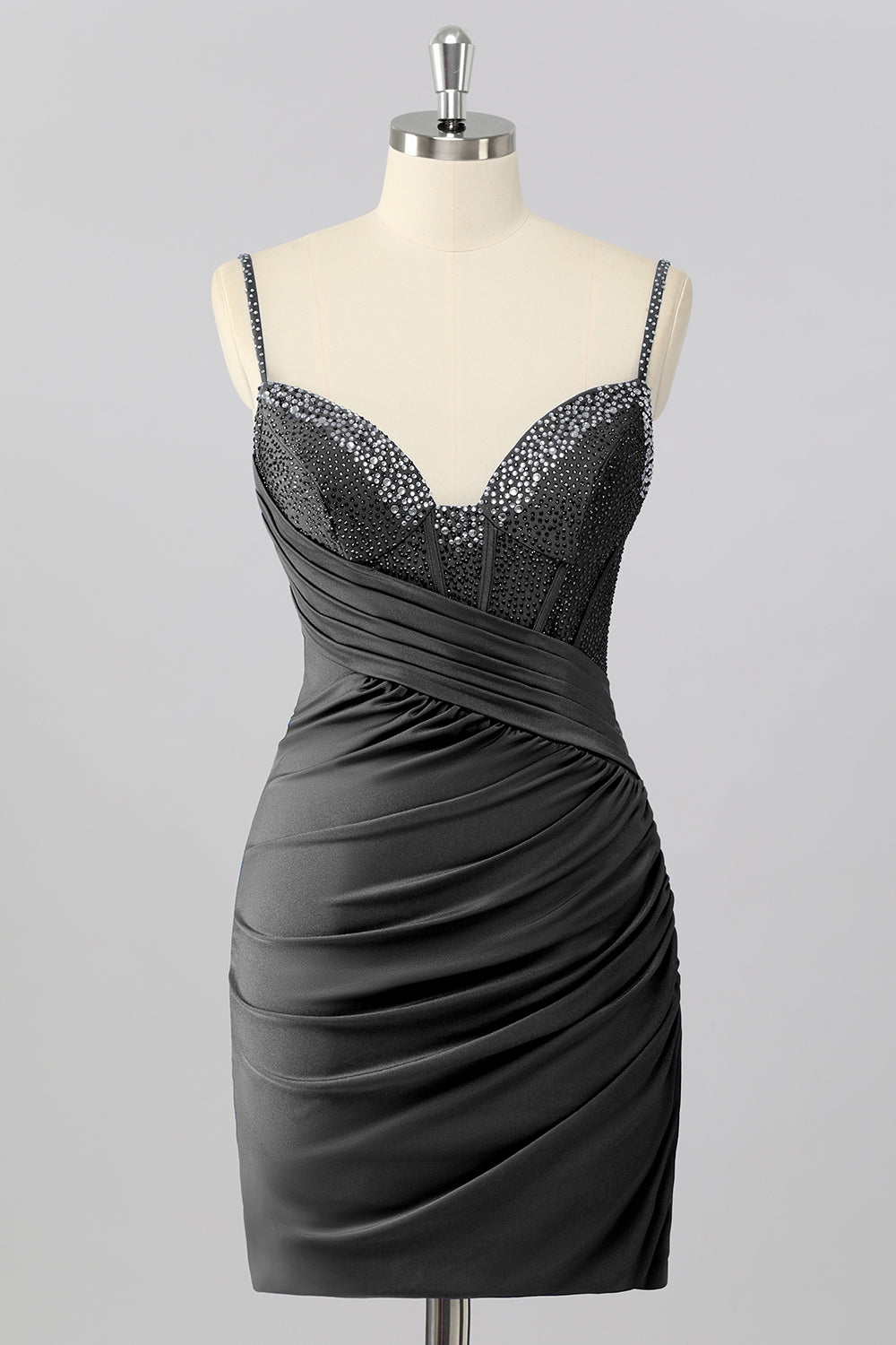 Sparkly Royal Blue Tight Short Corset Homecoming Dress with Beading