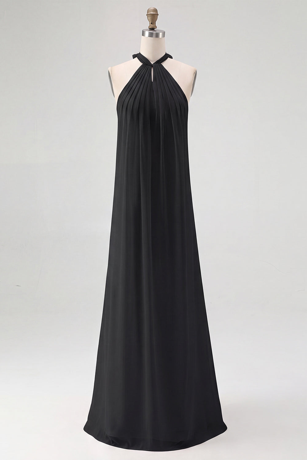 Chiffon White A Line Halter Long Rehearsal Dinner Dress