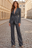 2 Piece Sky Blue Peak Lapel Single Breasted Satin Business Suits