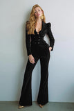 Burgundy Velvet 2 Piece Notched Lapel Women Prom Suits with Pockets
