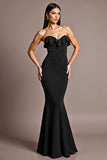 Burgundy Satin Mermaid Sweetheart Formal Dress with Ruffles