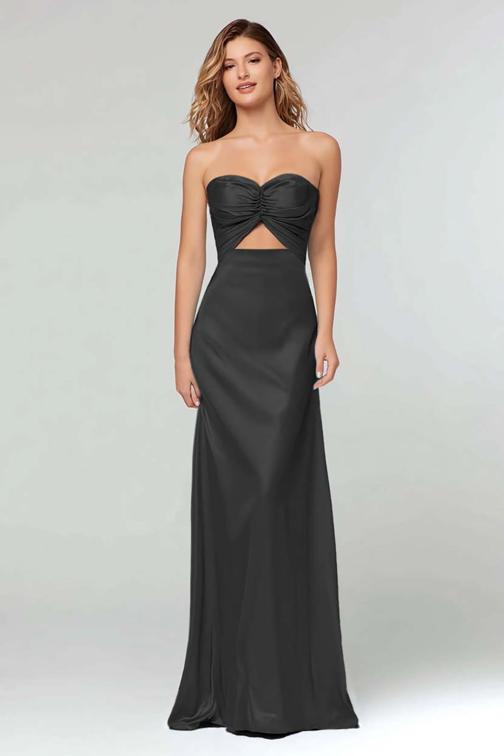 Light Blue Sweetheart Sheath Satin Long Formal Dress