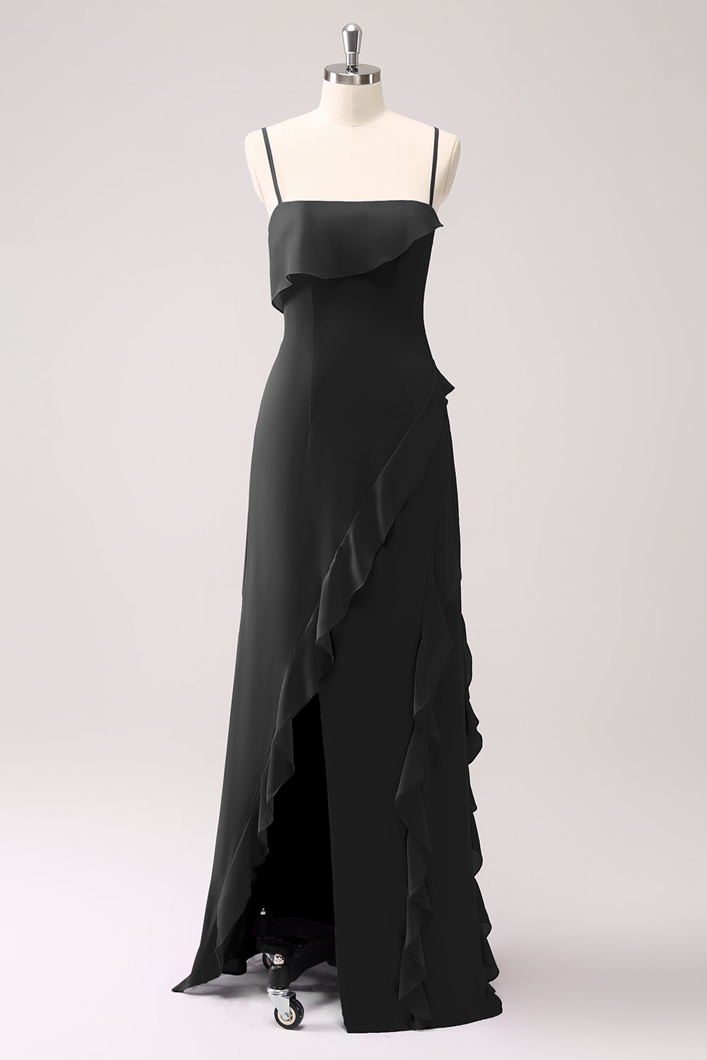ZAPAKASA Women Tahiti Ruffled Wedding Party Guest Dress Spaghetti Straps Chiffon Long Bridesmaid Dress with Slit ZAPAKASA Women Tahiti Ruffled Wedding Party Guest Dress Spaghetti Straps Chiffon Long Bridesmaid Dress with Slit