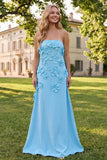 Sage Green A Line Strapless Floral Maxi Wedding Guest Dress