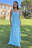 Hot Pink A Line Square Neck Floral Maxi Wedding Guest Dress
