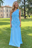Yellow Sheath One Shoulder Floral Maxi Wedding Guest Dress