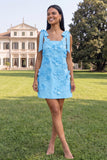 Pink Short Floral Thick Straps A Line Homecoming Dress with Bows