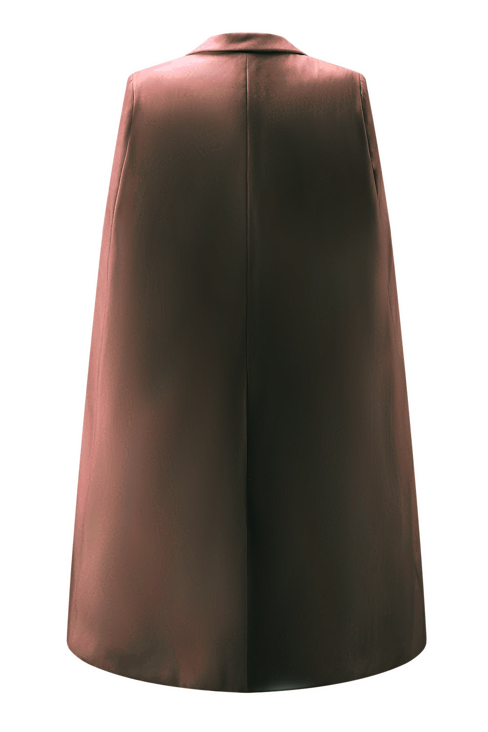 White Satin Peak Lapel Cape Short Work Blazer Dress with Belts