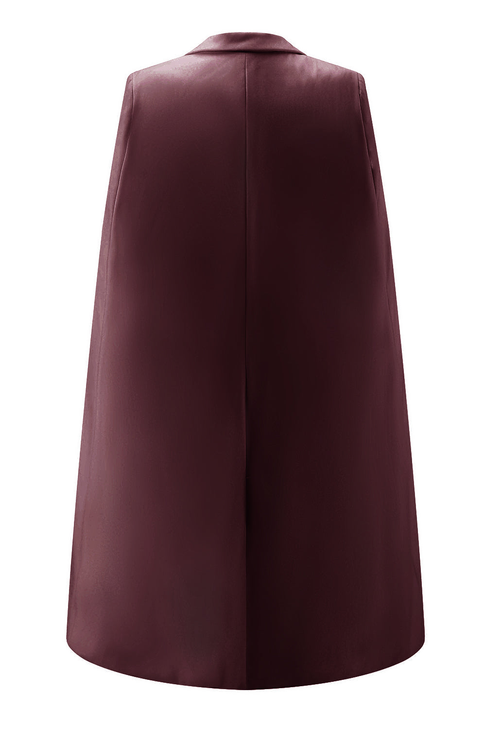 White Satin Peak Lapel Cape Short Work Blazer Dress with Belts