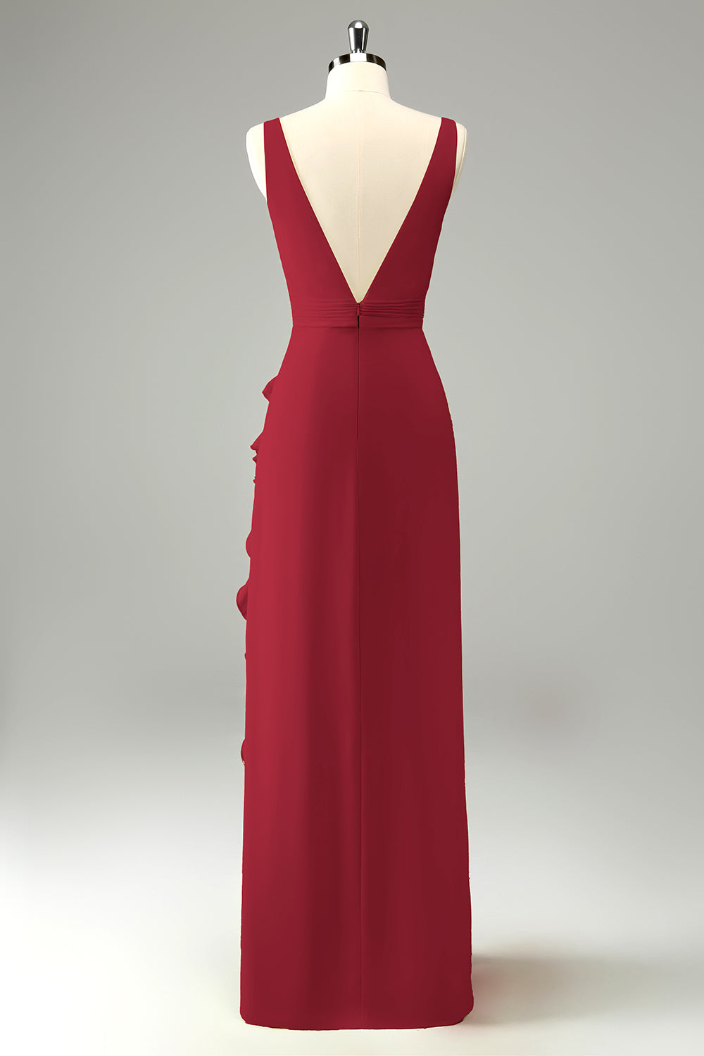 Zapakasa Women Lime Deep V Neck Ruffles Wedding Guest Dress with Slit Sheath Bridesmaid Dress Zapakasa Women Lime Deep V Neck Ruffles Wedding Guest Dress with Slit Sheath Bridesmaid Dress