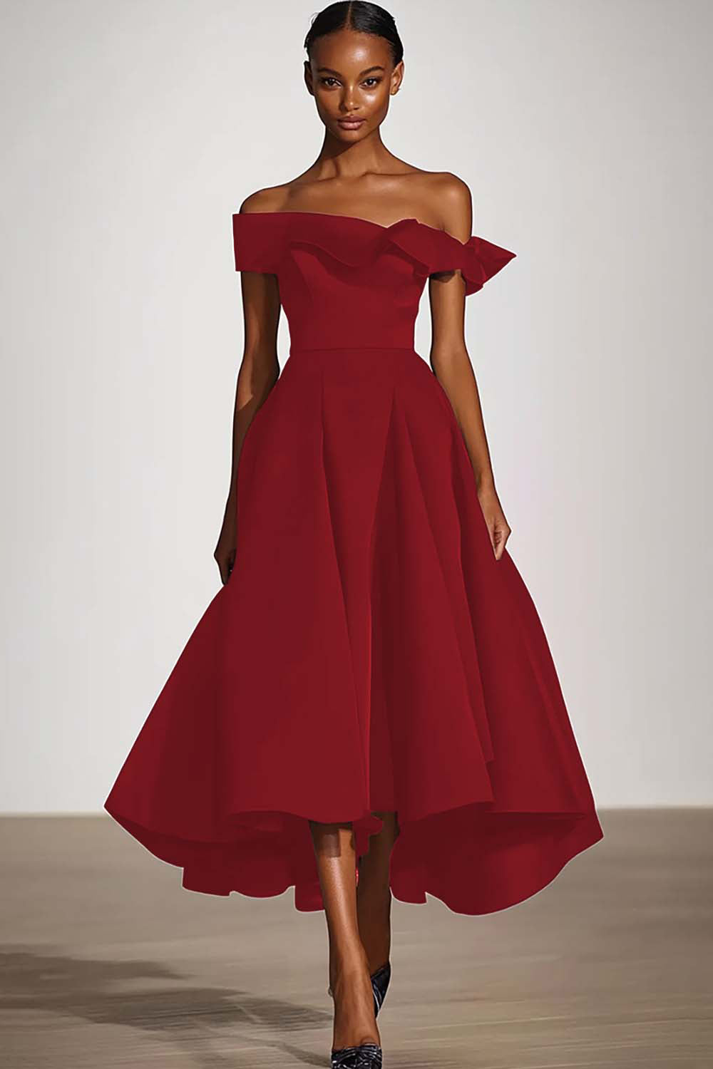 ZAPAKASA Women Off the Shoulder Black A Line Knee-Length Formal Dress Ruched Square Neck Satin Long Prom Dress ZAPAKASA Women Off the Shoulder Black A Line Knee-Length Formal Dress Ruched Square Neck Satin Long Prom Dress