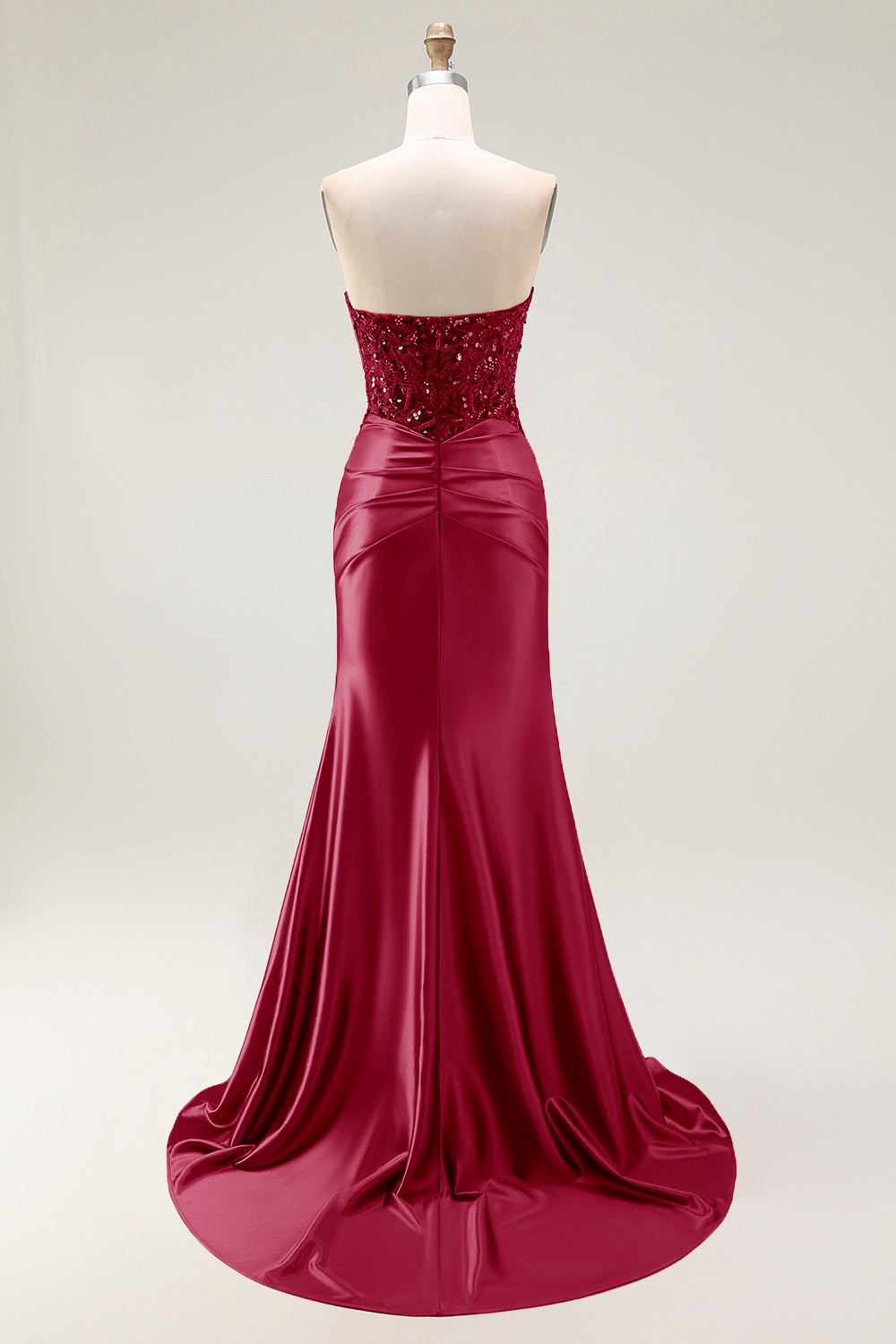 Sparkly Red Sweetheart Mermaid Long Prom Dress with Sequins