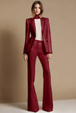 Sparkly White 2 Piece Peak Lapel Long Sleeves Prom Suits with Beading