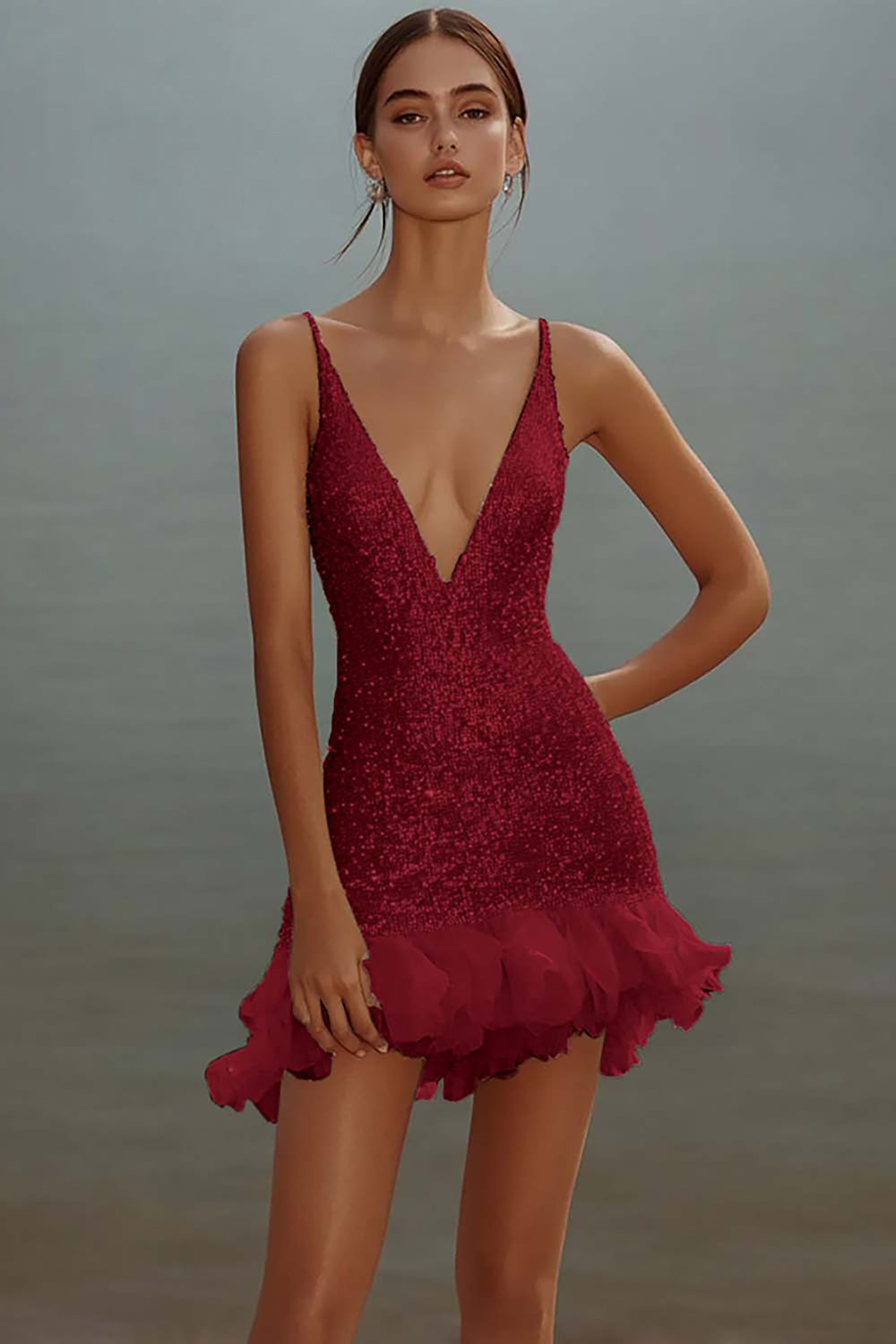 ZAPAKASA Women Sparkly White Bodycon Sequins Mini Bachelorette Dress Dress with Ruffles V-Neck Spaghetti Straps Graduation Homecoming Dress ZAPAKASA Women Sparkly White Bodycon Sequins Mini Bachelorette Dress Dress with Ruffles V-Neck Spaghetti Straps Graduation Homecoming Dress