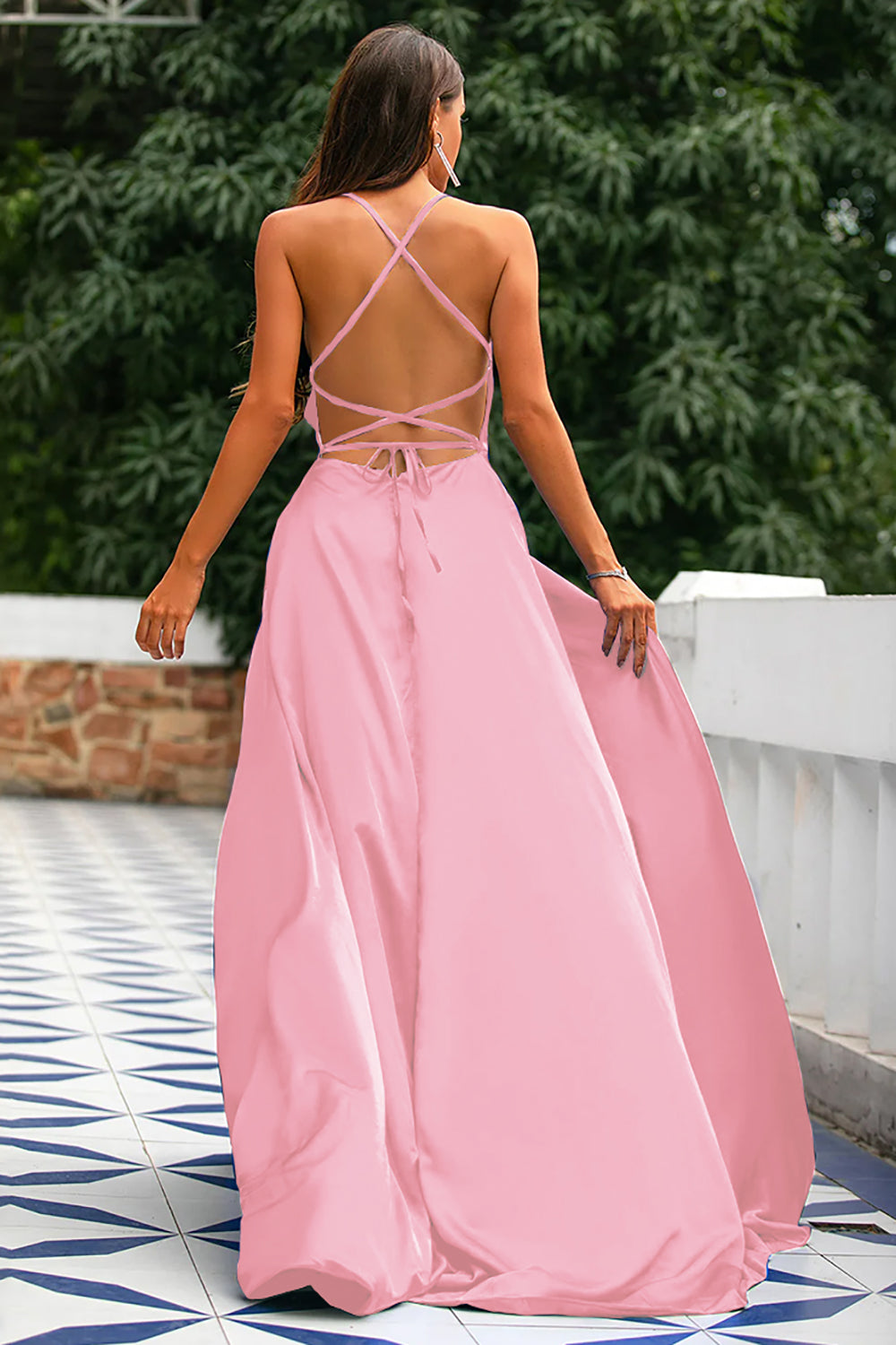 Zapakasa Women Royal Blue Backless Satin Prom Dress Zapakasa Women Royal Blue Backless Satin Prom Dress