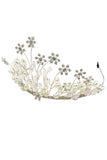 White Snowflake Pearl Flower Bridal Crown